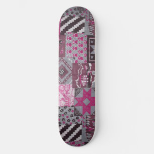 Skateboard Patchwork Pink Pateboard Deck