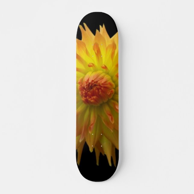 Skateboard Patinage à fleurs jaunes (Devant)