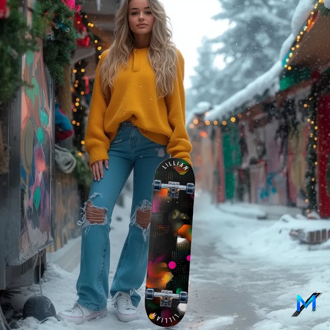 Skateboard Patinage Abstrait animé avec néon et demi-ton (Créateur téléchargé)