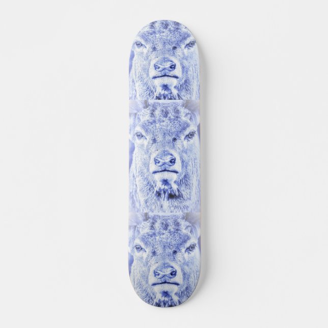 Skateboard Patinage Abstrait Blue Deer (Devant)