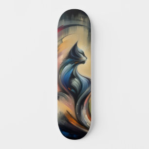Skateboard Patinage Abstrait de chat coloré : Artistique