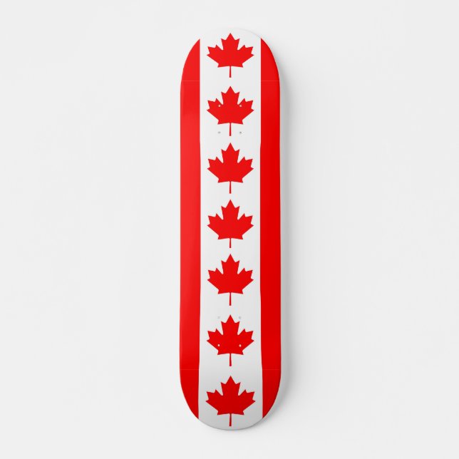 Skateboard Patinage avec drapeau du Canada (Devant)