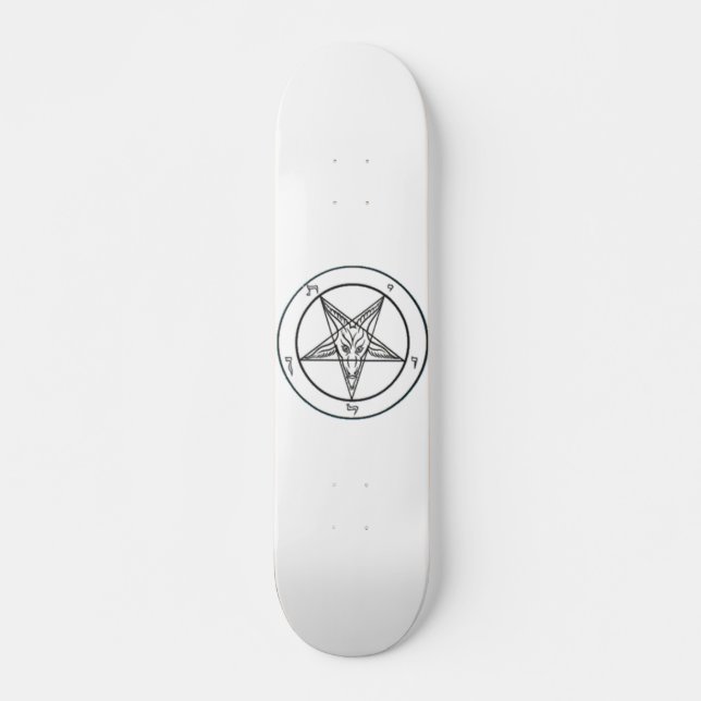 Skateboard Patinage Baphomet blanc (Devant)