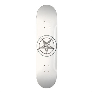 Skateboard Patinage Baphomet blanc
