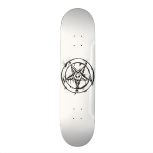 Skateboard Patinage Baphomet White Messet