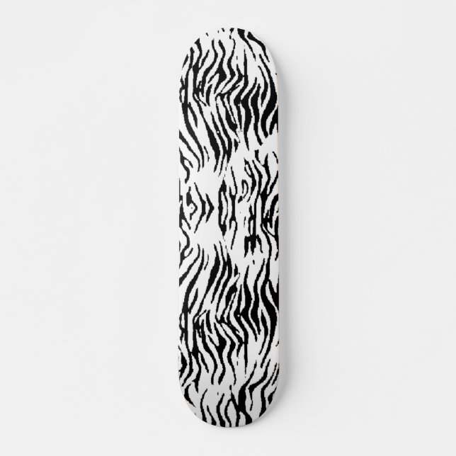 Skateboard Patinage blanc en tigre (Devant)