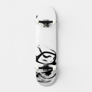 Skateboard Patinage blanc et noir