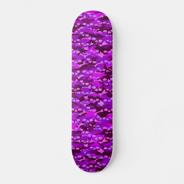 Skateboard Patinage Camo-crâne pourpre (Recto)