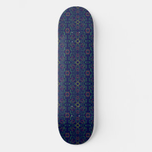 Skateboard Patinage Carré géométrique bleu
