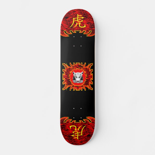 Skateboard Patinage chinois Red Tiger (Recto)