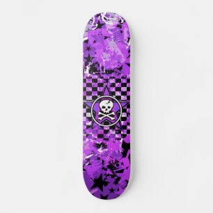Skateboard Patinage crâne pourpre étoile