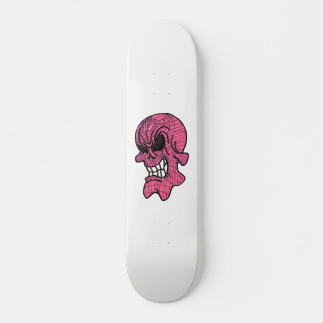 Skateboard Patinage crâne rose (Devant)