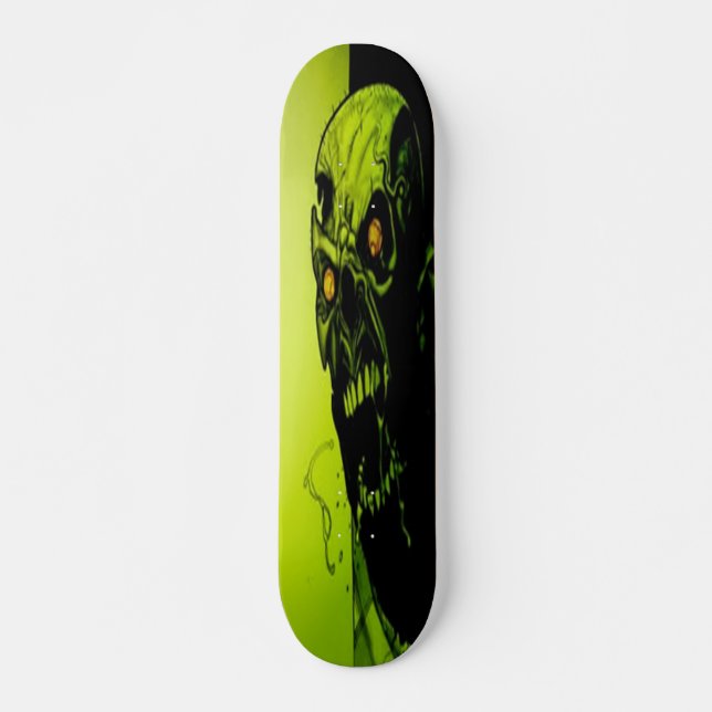 Skateboard Patinage crâne vert (Devant)