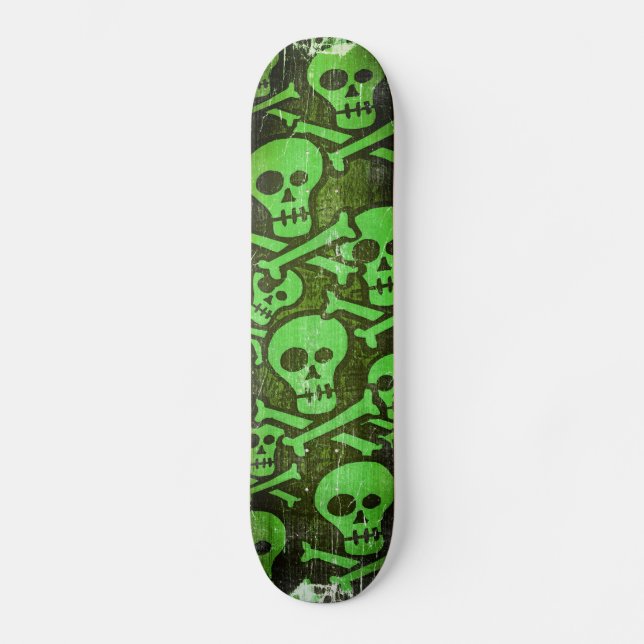 Skateboard Patinage crâne vert (Recto)