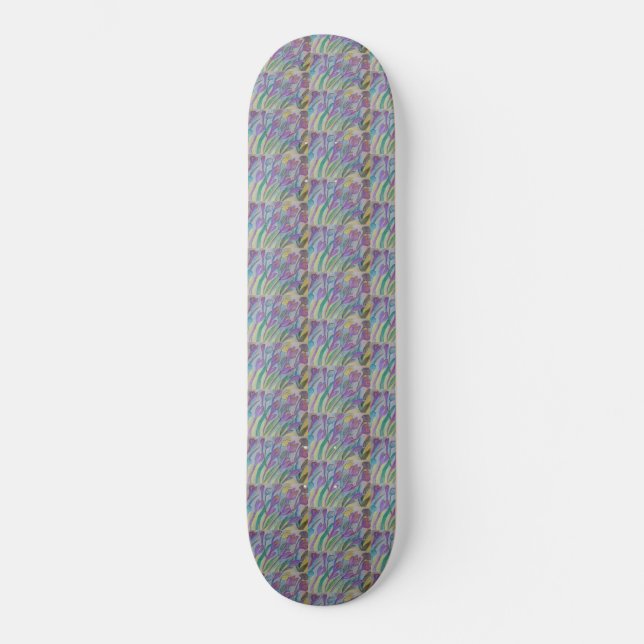 Skateboard Patinage Crocus de printemps Abstrait (Recto)