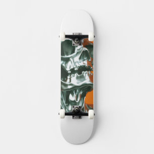 Skateboard Patinage de crâne d'argent de 7 3/4 po