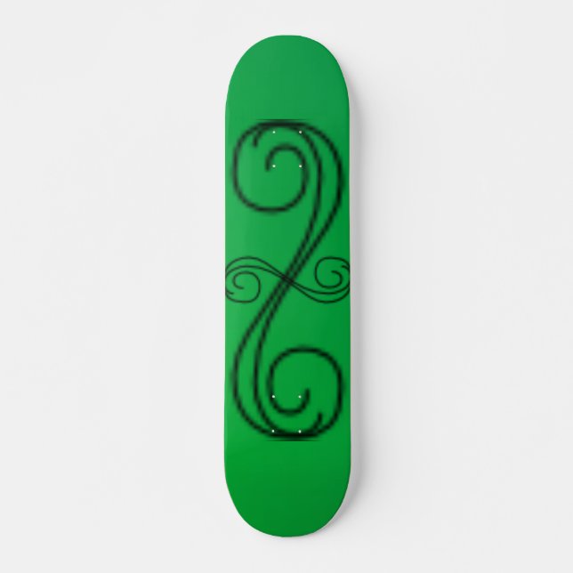 Skateboard Patinage de lignes courbes vertes (Devant)