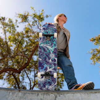 Skateboard Patinage de marque Dd blanc et bleu violet