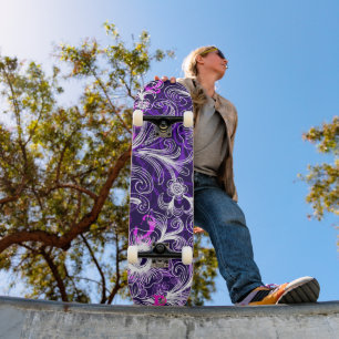 Skateboard Patinage de marque Dd blanc et rose violet