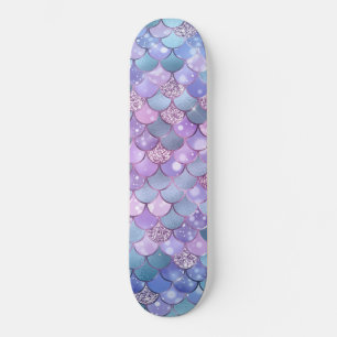 Skateboard Patinage de Motif Mermaid Shimmery Satin Scales