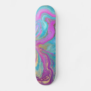 Skateboard Patinage de peinture d'art fluide