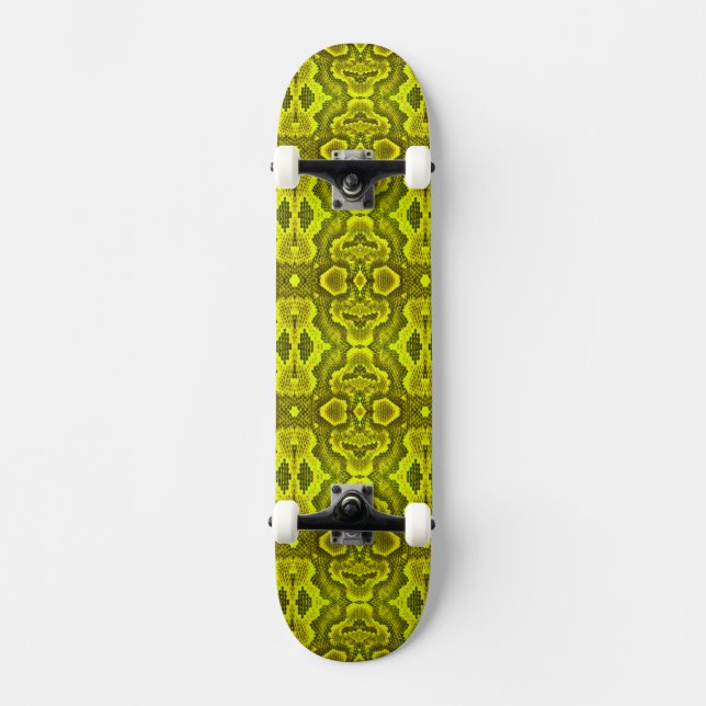Skateboard Patinage de texture de serpent jaune (Recto)