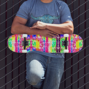 Skateboard Patinage en bande arc-en-ciel dénudé Neon