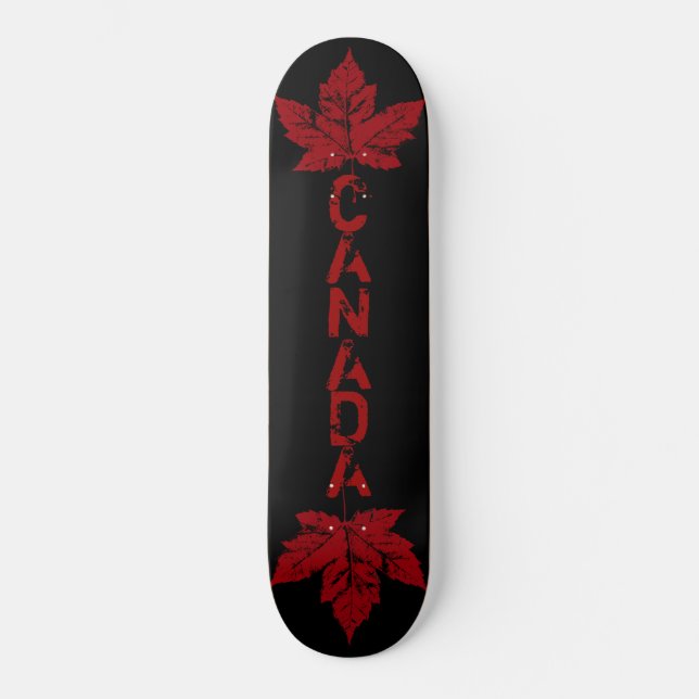 Skateboard Patinage en feuille d'érable cool Retro Canada (Recto)
