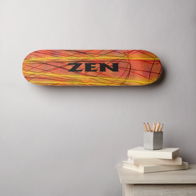 Skateboard Patinage en fil noir zen (Art mural (Horz))