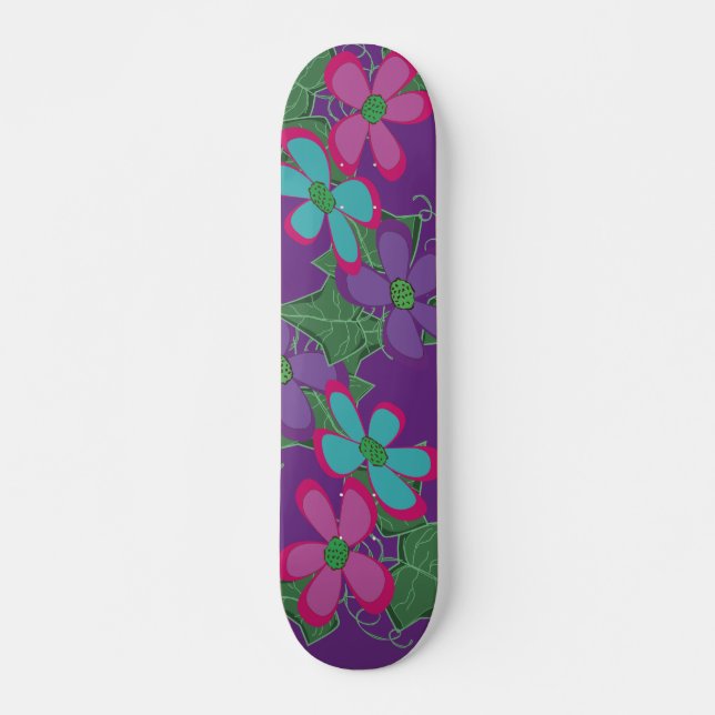 Skateboard Patinage en fleurs (Devant)