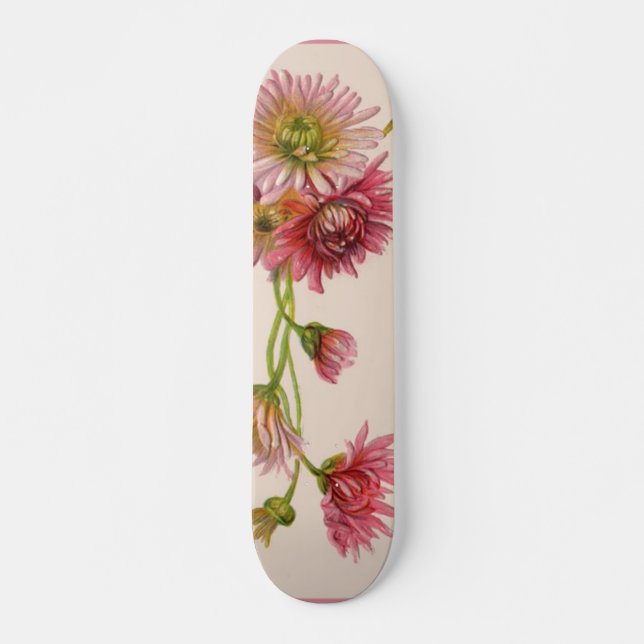 Skateboard Patinage en fleurs (Devant)