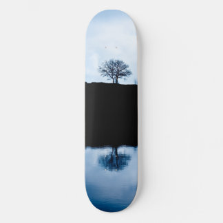 Skateboard Patinage en miroir bleu