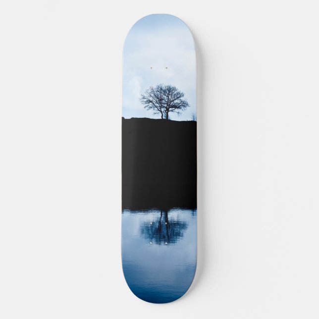 Skateboard Patinage en miroir bleu (Recto)