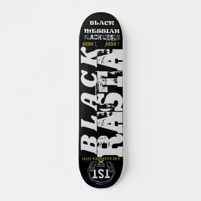 Skateboard Patinage en NOIR RASTA, pont de 7¾ po (Devant)