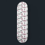 Skateboard Patinage en rose et gris atomique Motif<br><div class="desc">This retro Atomic Pink and Grey Pattern Skateboard is so awesome it will have you saying, "I can't quelve it's not barkcloth!" The vintage inspecred design is a new take on midcentury styles modernes. It offers all of the fun of finding a vintage product without having to schlep through antique...</div>