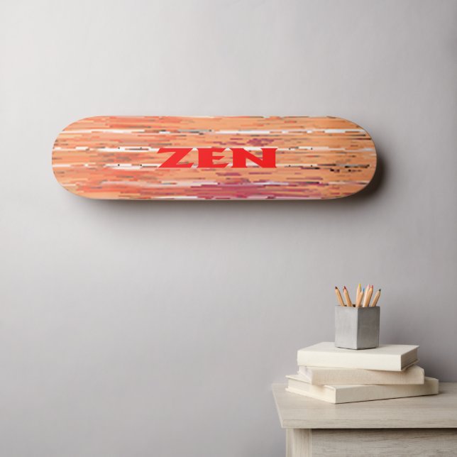 Skateboard Patinage en roseaux rouges zen (Art mural (Horz))