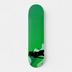 Skateboard Patinage en silhouette verte