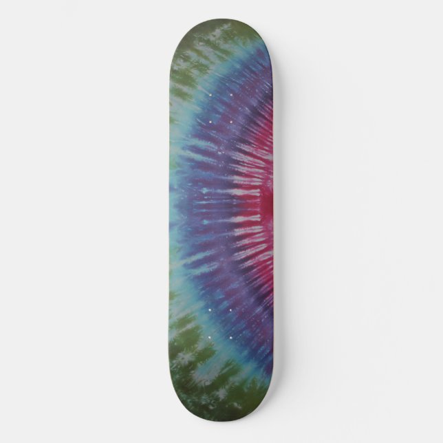 Skateboard Patinage en teinture pourpre et verte (Recto)