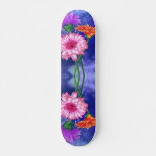 Skateboard Patinage en trois couleurs Gerberas - Peinture