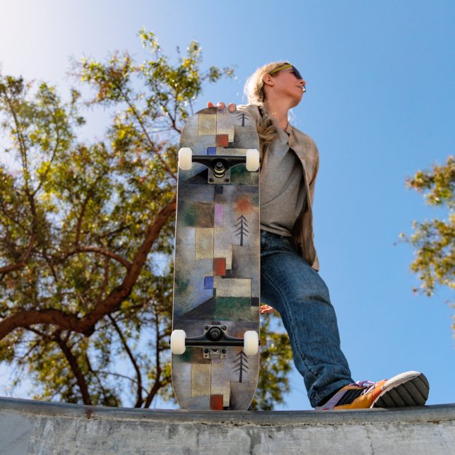 Skateboard Patinage Expressionniste de sapins tranquilles (Extérieur 1)