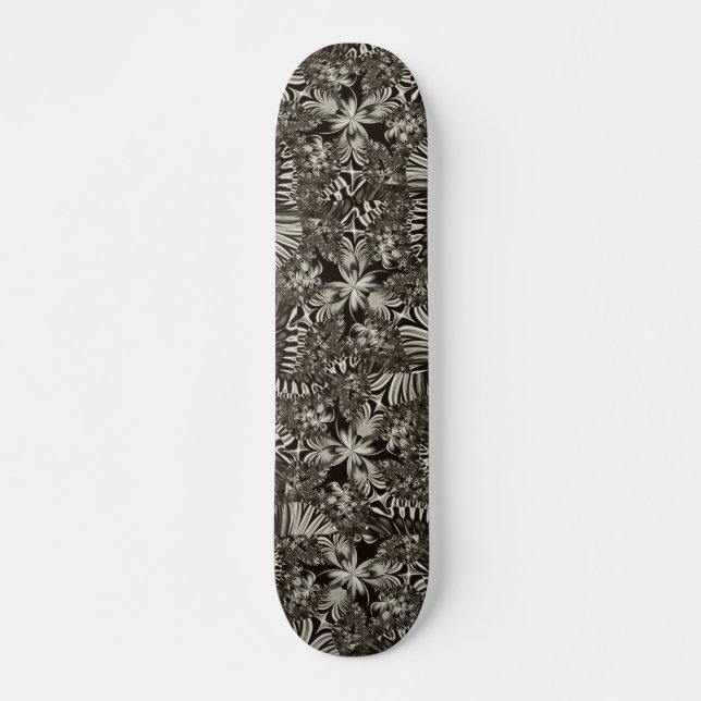 Skateboard Patinage géométrique noir et blanc (Devant)