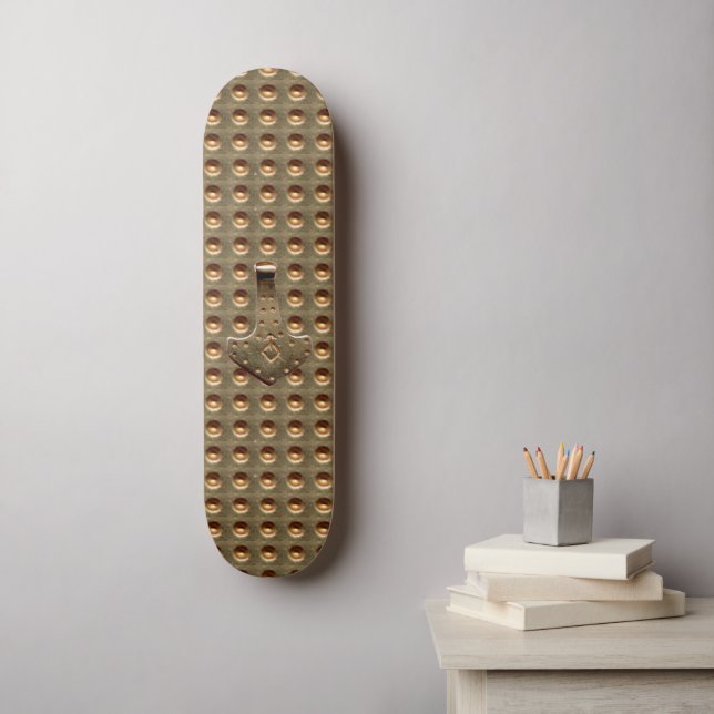 Skateboard Patinage Gold Thor's Hammer Gold Indent (Art mural)
