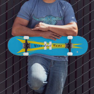 Skateboard Patinage HAMbyWG bleu et jaune