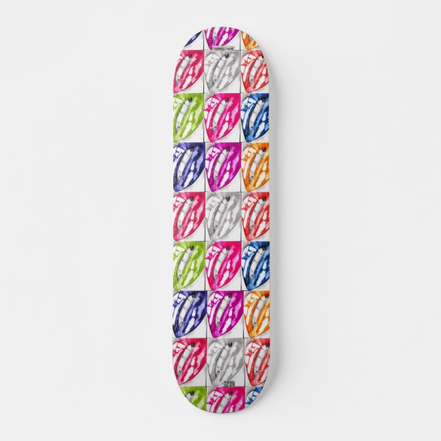 Skateboard Patinage Hot Lips pop art (Devant)
