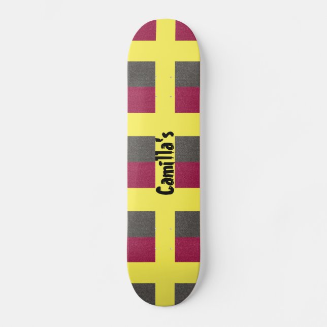 Skateboard Patinage Jaune Simulée Parties scintillant gris ro (Recto)