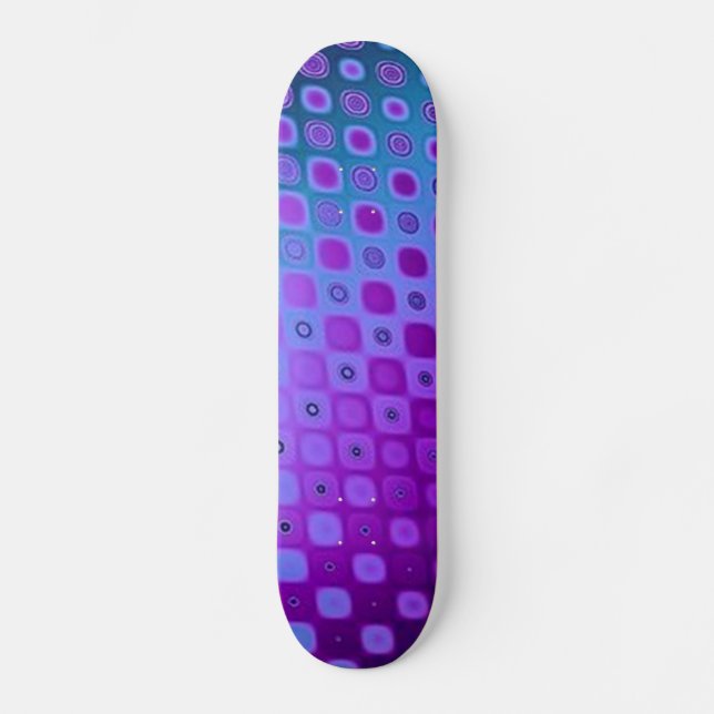 Skateboard Patinage Motif bleu violet rétro (Recto)