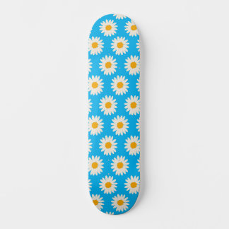 Skateboard Patinage Motif Fleurs marguerites blanches