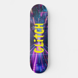Skateboard Patinage NEON AVEC GLITCH