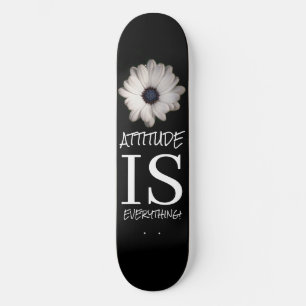 Skateboard Patinage noir blanc FLEURS MOTS POSTIFS