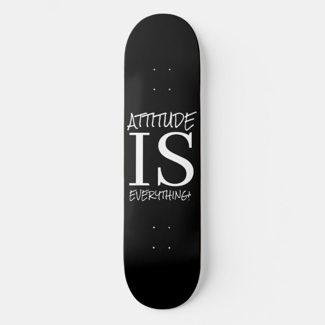 Skateboard Patinage noir blanc MOTS POSTIFS (Recto)